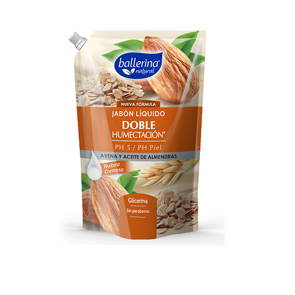 jab&oacute;n liquido avena aceite de almendras doy pack 900 ml