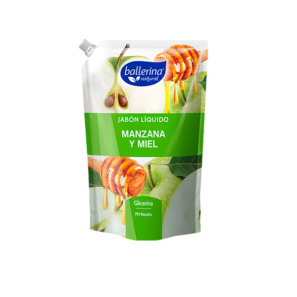jab&oacute;n liquido manzana miel doy pack 900 ml