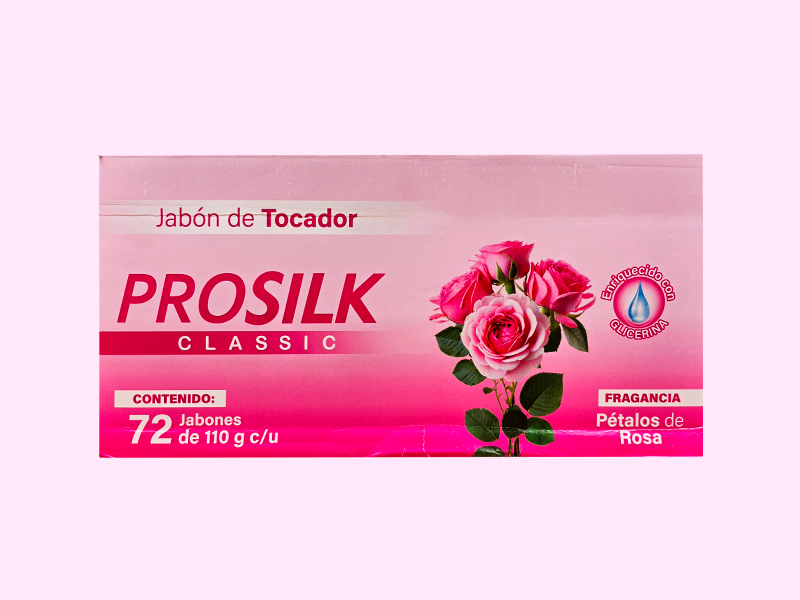 Jabon de tocador PROSILK 110gr - PETALOS DE ROSA