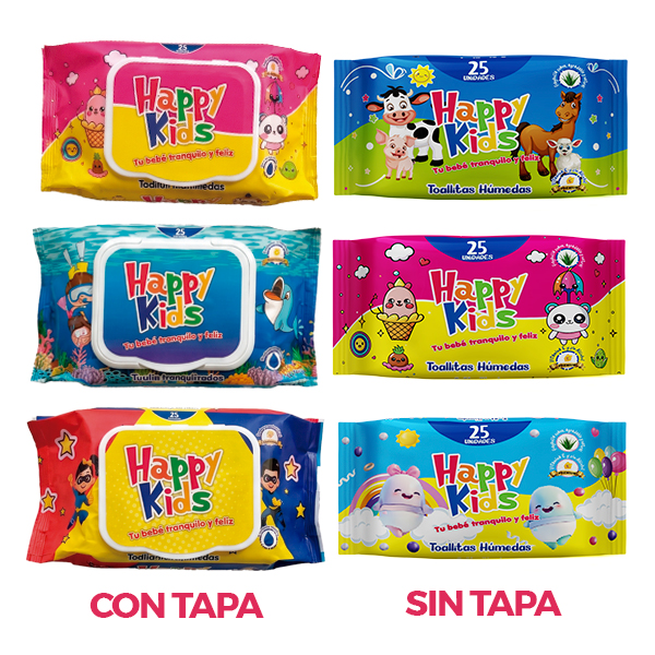 TOALLITAS HÚMEDAS HAPPY KIDS / 25 Uds