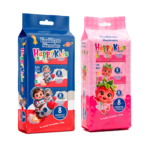 TOALLITAS HÚMEDAS HAPPY KIDS / 8 Uds